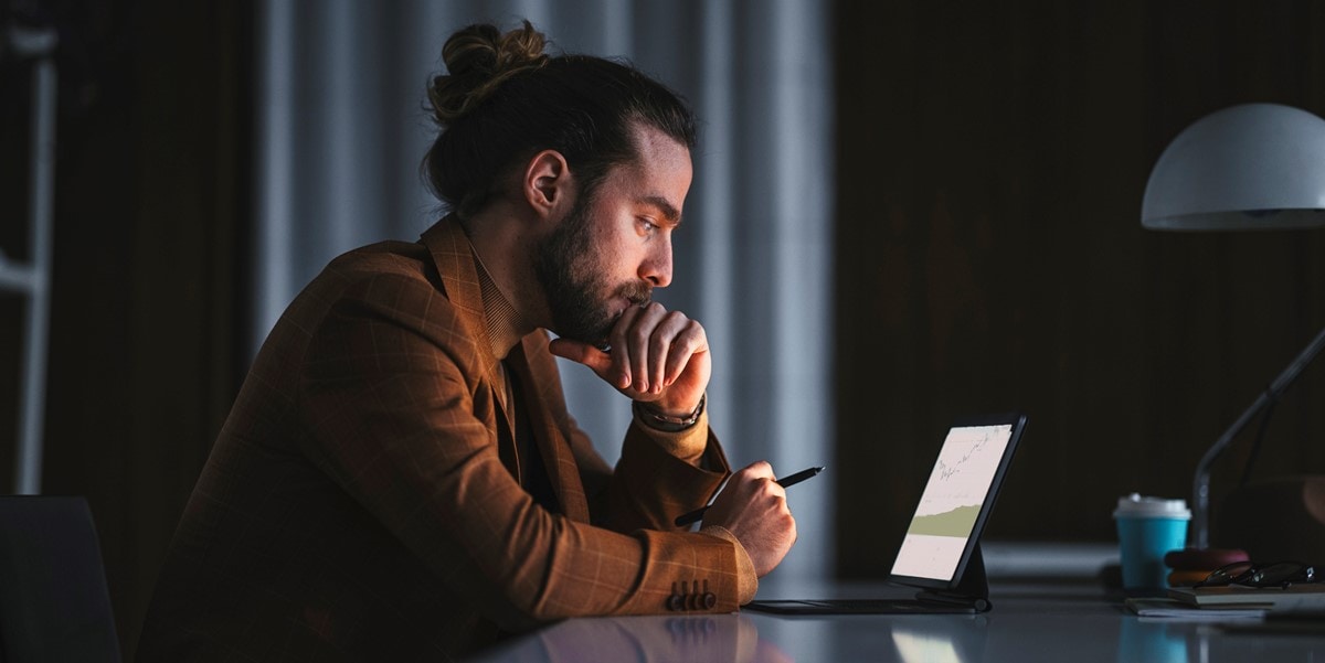 man working at desk